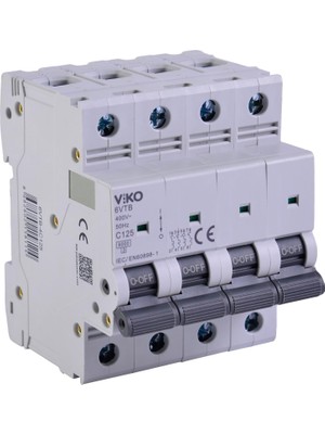 6VTB-4C125 Otomatik Sigorta 6ka C Tipi 4 Kutup 125A