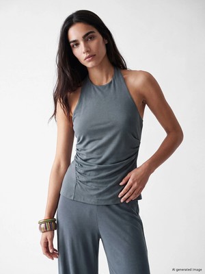 Lc Waikiki Yeni Sezon Halter Yaka Büzgülü Bluz