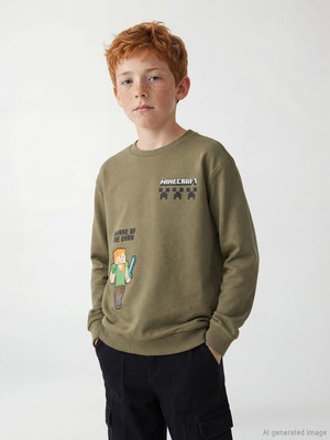Lc Waikiki Yeni Sezon Erkek Çocuk Minecraft Baskılı Sweatshirt