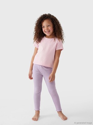 Lc Waikiki Yeni Sezon Beli Lastikli Kız Çocuk Fitilli Pijama Tayt