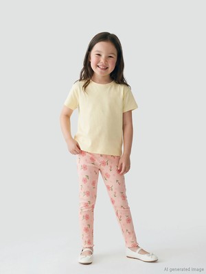 Lc Waikiki Yeni Sezon Çiçekli Kız Çocuk Fitilli Pijama Tayt