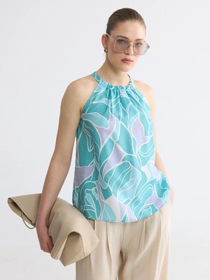 Lc Waikiki Yeni Sezon Halter Yaka Desenli Bluz