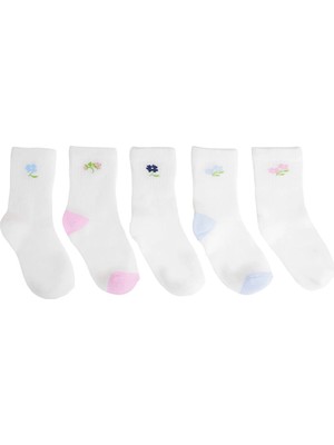 Hellobaby Kız Bebek 5li Soket Çorap Çiçek Baskılı