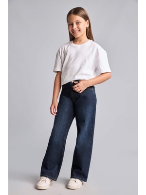 DeFacto Straıght Wıde Jean Lacivert Pantolon Kız ÇOCUK H6246A826AU