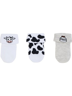Hellobaby Erkek Bebek 3lü Kıvrık Çorap Hayvan Baskılı
