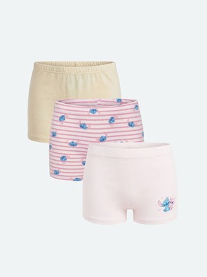 Lc Waikiki Yeni Sezon Kız Çocuk Lilo & Stitch Baskılı 3'lü Boxer