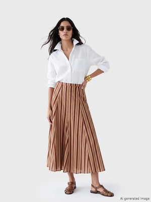 Lc Waikiki Yeni Sezon Regular Fit Çizgili A Kesim Etek