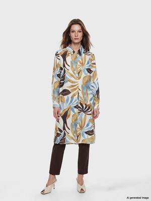 Lc Waikiki Yeni Sezon Desenli Poplin Kadın Gömlek Tunik
