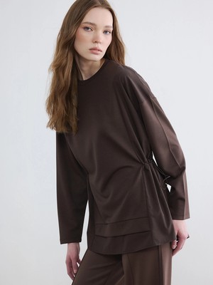 Lc Waikiki Yeni Sezon Büzgülü Soft Touch Kadın Sweatshirt Tunik