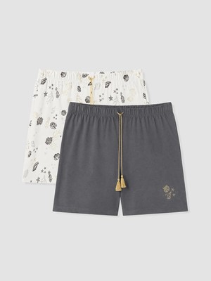 Lc Waikiki Yeni Sezon Baskılı %100 Pamuklu Kadın Şort Pijama Altı 2'li