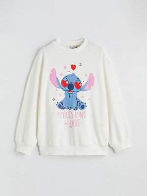 Lc Waikiki Yeni Sezon Stitch Baskılı Kız Çocuk Sweatshirt