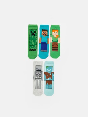 Lc Waikiki Yeni Sezon Minecraft Desenli Erkek Çocuk Soket Çorap 5'li