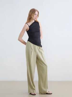 Lc Waikiki Yeni Sezon Loose Fit Keten Karışımlı Kadın Pileli Pantolon