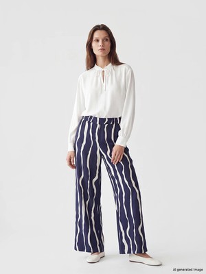 Lc Waikiki Yeni Sezon Beli Lastikli Desenli Kadın Pantolon