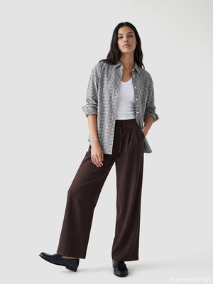 Lc Waikiki Yeni Sezon Beli Lastikli Geniş Paça Pileli Kadın Pantolon