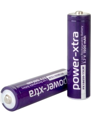 Power-Xtra PX18650-15LW - 3.7V 1500MAH Li-Ion Şarjlı Pil (Başlı - 0.5c)