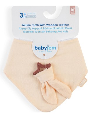 Babyjem Silikon Diş Kaşıyıcılı Müslin Önlük 736 Somon