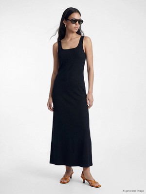 Lc Waikiki Yeni Sezon Kare Yaka Bodycon Elbise