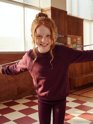 Lc Waikiki Yeni Sezon Bisiklet Yaka Soft Touch Kız Çocuk Sweatshirt