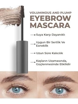 Suya Dayanıklı Kalıcı Etki Yoğun Pigmentli Kahverengi Kaş Sabitleyici Maskara - Eyebrow Mascara 801