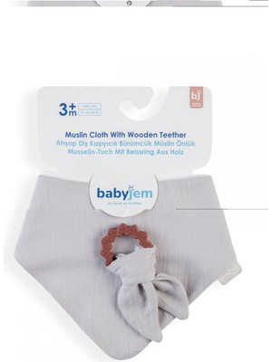 Babyjem Silikon Diş Kaşıyıcılı Müslin Önlük 736 Gri