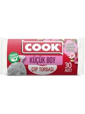 Grains Global Kokulu Çöp Torbası, Küçük Boy, 40 x 47 Cm, 30 Yaprak, Bahar Çiçekleri Kokulu, Şeffaf