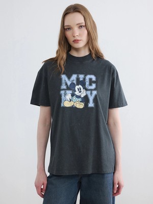 Lc Waikiki Yeni Sezon Mickey Mouse Baskılı %100 Pamuklu Kadın Tişört