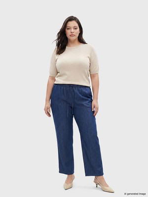 Lc Waikiki Yeni Sezon Beli Lastikli Wideleg Kadın Jean Pantolon