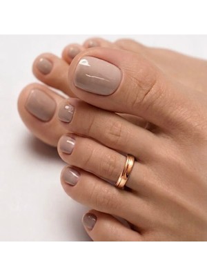 Pure Love Atelier Gümüş Üzeri Rose Kaplama, Çift Bombe Formlu Ayak Yüzüğü