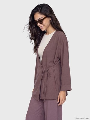 Lc Waikiki Yeni Sezon Dokulu Modal Karışımlı Kadın Kimono
