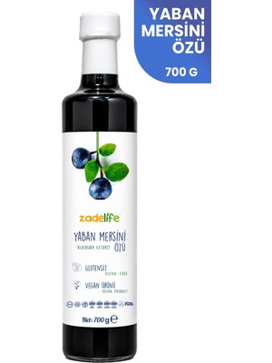 Zadelife Yaban Mersini Özü 700 gr Tamamen Doğal Vegan Ürün Yoğun Kıvamda Meyve Suyu Alternatifi