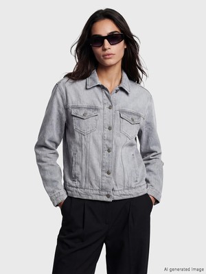 Lc Waikiki Yeni Sezon Gömlek Yaka Oversize Kadın Jean Ceket