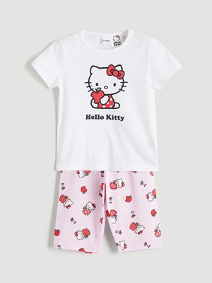 Lc Waikiki Yeni Sezon Hello Kitty Baskılı Kız Çocuk Şortlu Pijama Takımı
