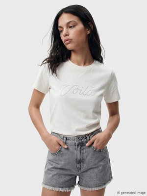 Lc Waikiki Yeni Sezon Bisiklet Yaka Taşlı Bluz