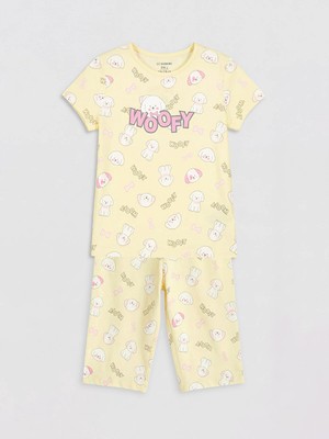 Lc Waikiki Yeni Sezon Bisiklet Yaka Kız Çocuk Kaprili Pijama Takımı