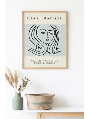 Huhuli Doğal Ahşap Çerçeveli Minimalist Kadın Portresi Tablo - Pastel Tonlar | HUHU1605