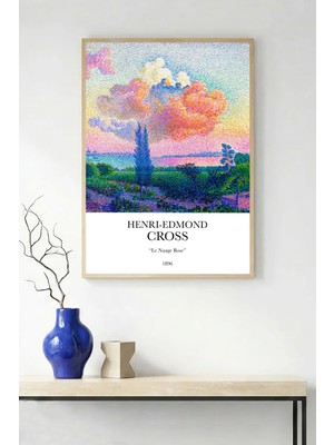 Huhuli Doğal Ahşap Çerçeveli Soyut Bulut Desenli Tablo - Canlı Tonlar | HUHU1146