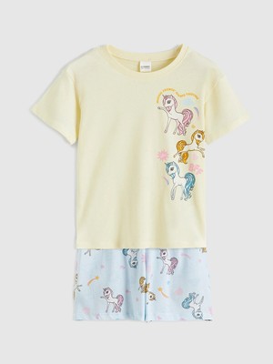 Lc Waikiki Yeni Sezon Baskılı Kız Çocuk Şortlu Pijama Takımı