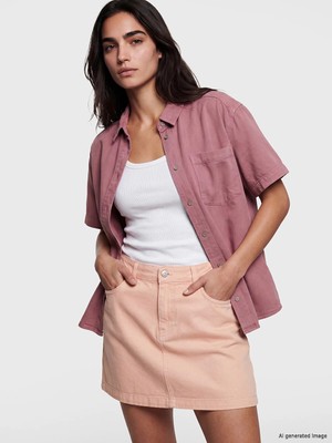 Lc Waikiki Yeni Sezon Cepli Oversize Kadın Jean Gömlek