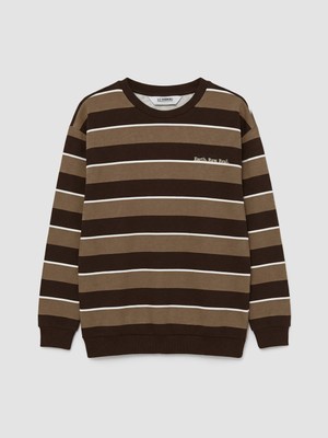 Lc Waikiki Yeni Sezon Bisiklet Yaka Çizgili Erkek Çocuk Sweatshirt