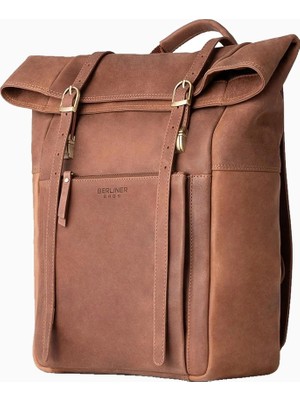 Berliner Bags Lille Unisex Deri Rolltop 15 Inç Laptop Sırt Çantası