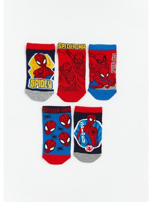 Lc Waikiki Yeni Sezon Spider-Man Baskılı Erkek Çocuk Patik Çorap 5'li