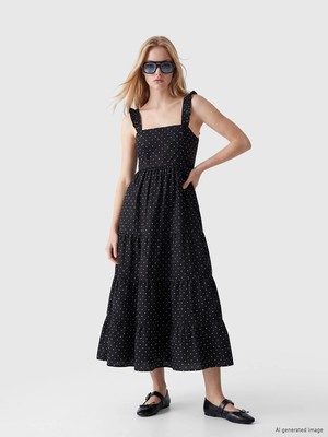 Lc Waikiki Yeni Sezon Puantiyeli Katkat Poplin Elbise