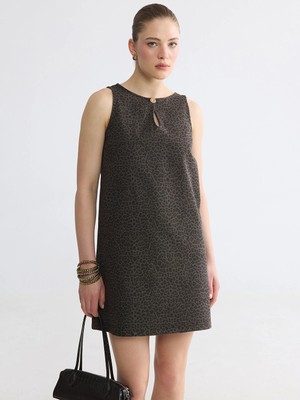 Lc Waikiki Yeni Sezon Leopar Desenli Mini Jean Elbise