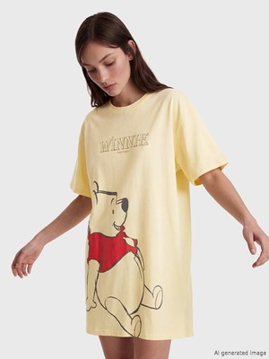 Lc Waikiki Yeni Sezon Winnie The Pooh Baskılı Kadın Gecelik