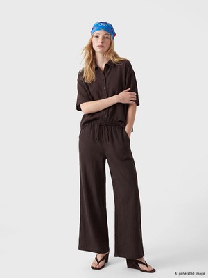Lc Waikiki Yeni Sezon Beli Lastikli Müslin Kadın Pantolon