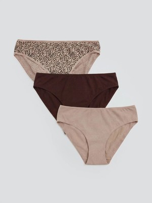 Lc Waikiki Yeni Sezon Leopar Desenli Bikini Külot 3'lü
