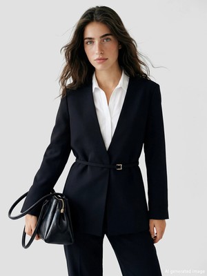 Lc Waikiki Yeni Sezon V Yaka Kemerli Kadın Blazer Ceket