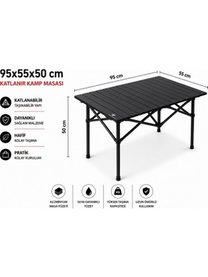 Aslan Plastik Palet 95X55X50 cm Katlanır Kamp ve Piknik Masası – Hafif, Dayanıklı ve Taşınabilir