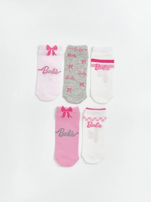 Lc Waikiki Yeni Sezon Barbie Desenli Kız Çocuk Patik Çorap 5'li